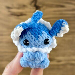 Handmade Amigurumi Crochet Pokemon Small Vaporeon Plushie